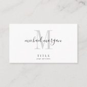 Simple Modern Script Monogram Visitekaartje (Voorkant)