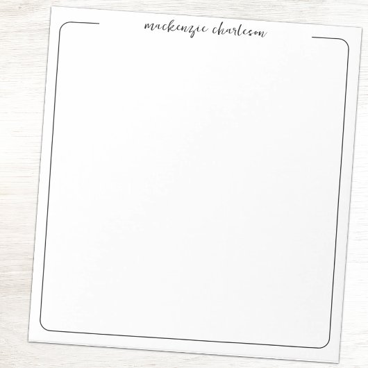 Simple Modern Script Personalized Name Notepad Notitieblok
