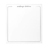 Simple Modern Script Personalized Name Notepad Notitieblok (Voorkant)