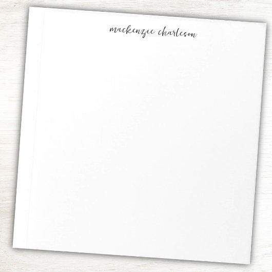 Simple Modern Script Personalized Name Notitieblok