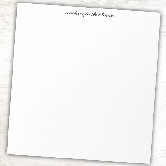 Simple Modern Script Personalized Name Notitieblok