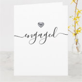 Simple Modern Silver Heart White ingeschakeld Kaart (Gele Bloem)