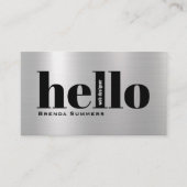 Simple Modern Silver & White Background Visitekaartje (Voorkant)