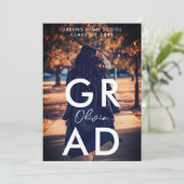 Simple Modern Stylish Burgundy Afstuderen Foto Aankondiging (Staand voorkant)