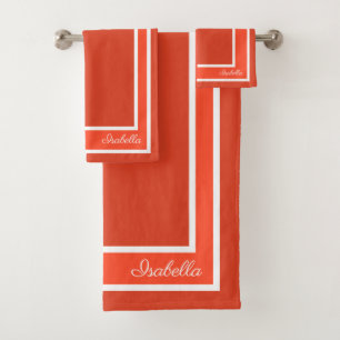 Simple Modern Tangerine Tango Bad Handdoek