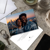 Simple Modern Text and Photo Wedding Save the Date