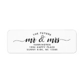 Simple Modern The Future Mr & Mrs Wedding Script Etiket (Voorkant)