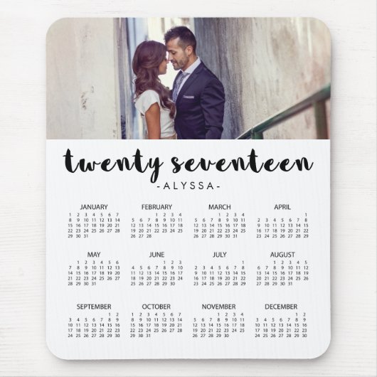 Simple Modern Typografie 2017 Photo Calendar Muismat (Voorkant)