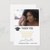 Simple Modern Typography Photo Afstuderen Bedankkaart (Voorkant / Achterkant)