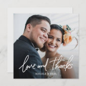 Simple Modern Typography Photo Wedding Bedankkaart (Voorkant / Achterkant)