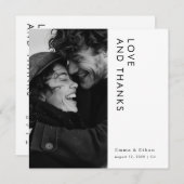 Simple Modern Typography Photo Wedding Bedankkaart (Voorkant / Achterkant)