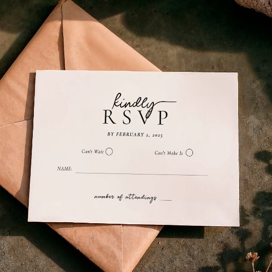 Simple Modern Typography Script Wedding RSVP