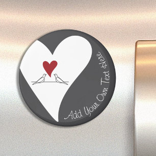 Simple Modern Vogels in Love Rode Hart Magneet