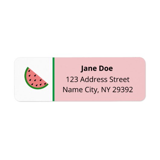 Simple Modern Watermelon Slice Mail Address Label (Voorkant)