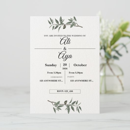 Simple Modern Wedding Invitation | Clean Minimal D (Debout devant)