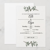 Simple Modern Wedding Invitation | Clean Minimal D Feestdagenkaart (Voorkant / Achterkant)