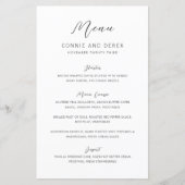 Simple Modern Wedding Menu (Devant)