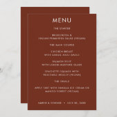 Simple Modern Wedding Menu Kaart (Voorkant / Achterkant)