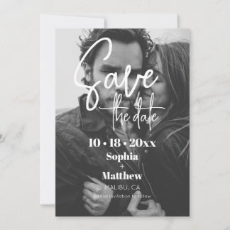 Simple Modern  Wedding Photo Save The Date