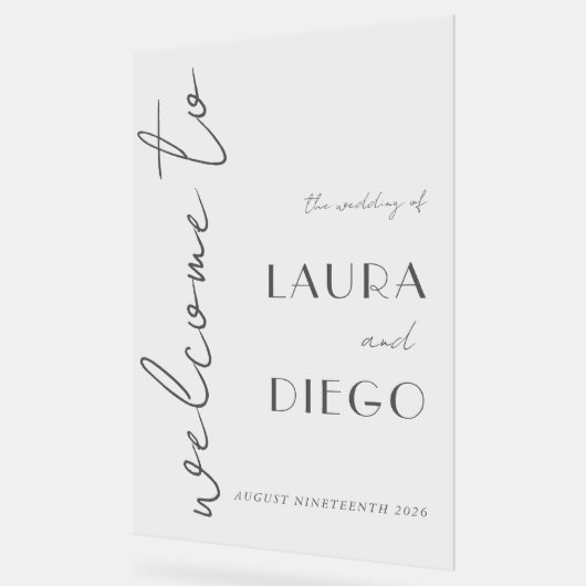 Simple Modern Wedding Welcome Sign (Angle)