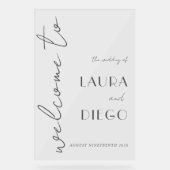 Simple Modern Wedding Welcome Sign Acryl Bord (Voorkant)