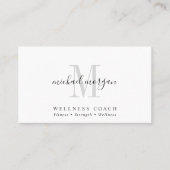 Simple Modern Wellness Coach Script Monogram Visitekaartje (Voorkant)