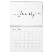 Simple modern white and black script month custom kalender (Jan 2026)