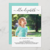 Simple moderne 1er anniversaire Invitation fête (Devant / Derrière)