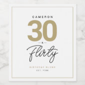 Simple moderne 30 Flirty Étiquette de vin personna (Étiquettes simples)