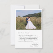 Simple moderne 4 Mariage photo Carte de remercieme (Dos)