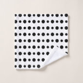 Simple Moderne Abstrait Points Noirs sur Fond Blan (Gant de toilette)