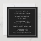 Simple moderne Accueil Fête Invitation Noir (Dos)