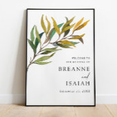 Simple moderne Affiche de bienvenue Mariage de ver