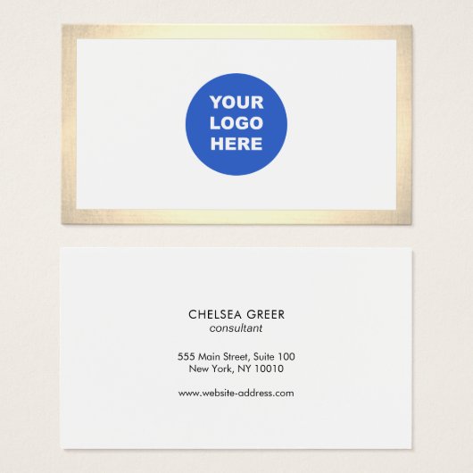 Simple Moderne Ajouter Logo Bordure Or (Devant & derrière)