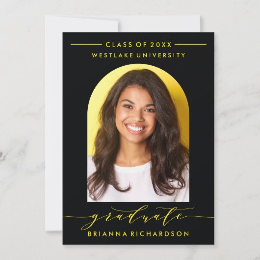 SIMPLE MODERNE ARCH SCRIPT GRADUCATION INVITATION (Devant)