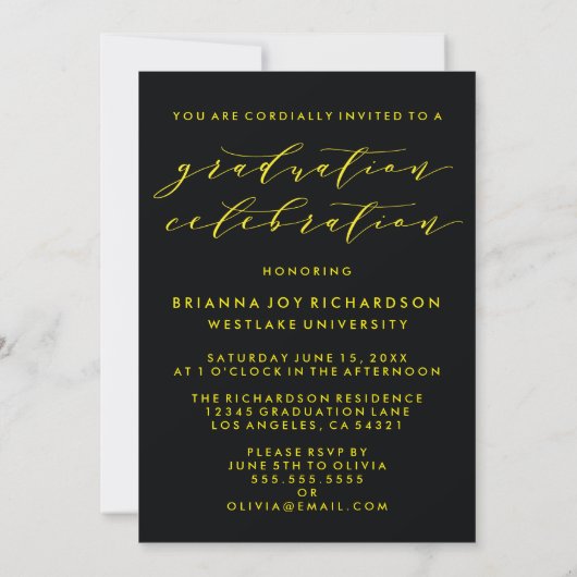SIMPLE MODERNE ARCH SCRIPT GRADUCATION INVITATION (Dos)