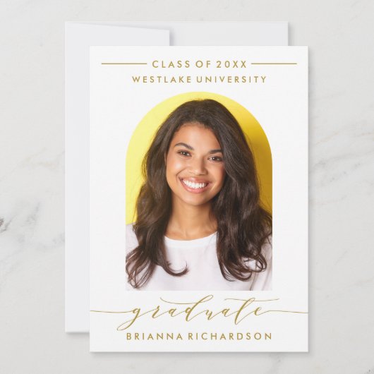 SIMPLE MODERNE ARCH SCRIPT GRADUCATION INVITATION (Devant)