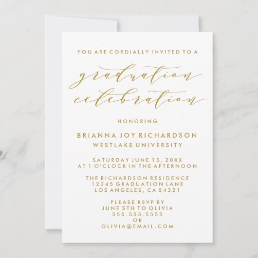 SIMPLE MODERNE ARCH SCRIPT GRADUCATION INVITATION (Dos)