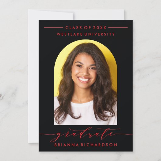 SIMPLE MODERNE ARCH SCRIPT GRADUCATION INVITATION (Devant)