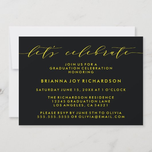 SIMPLE MODERNE ARCH SCRIPT GRADUCATION INVITATION (Dos)