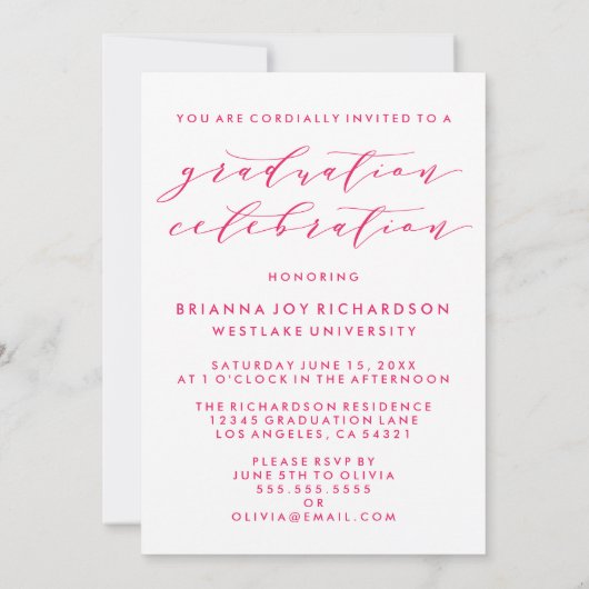 SIMPLE MODERNE ARCH SCRIPT GRADUCATION INVITATION (Dos)