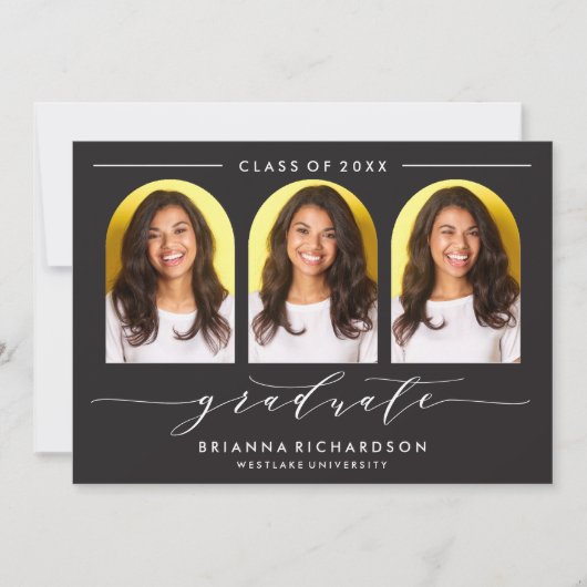 SIMPLE MODERNE ARCH SCRIPT GRADUCATION INVITATION (Devant)