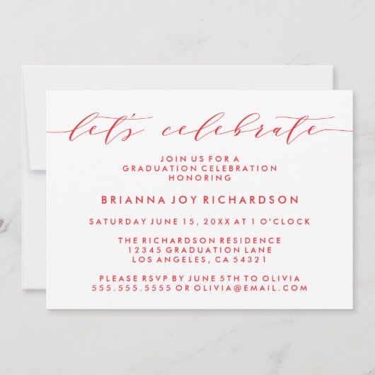SIMPLE MODERNE ARCH SCRIPT GRADUCATION INVITATION (Dos)