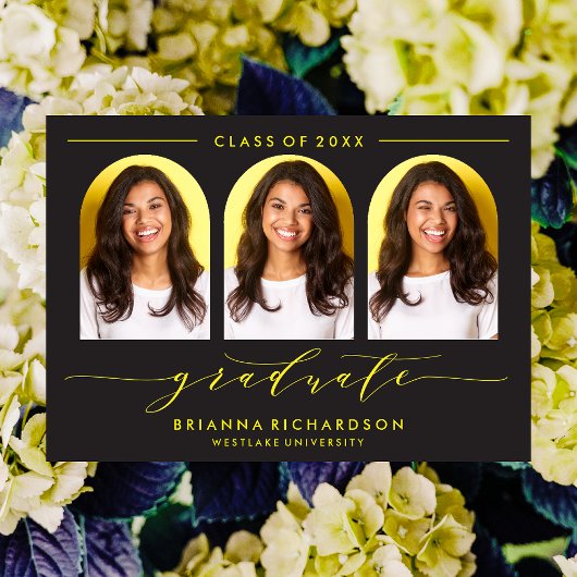 SIMPLE MODERNE ARCH SCRIPT GRADUCATION INVITATION