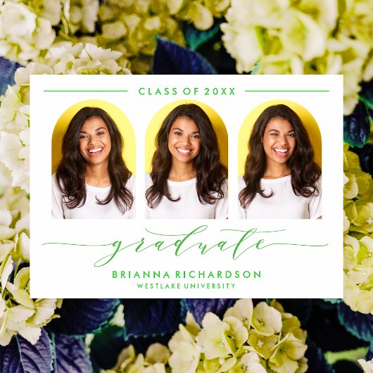 SIMPLE MODERNE ARCH SCRIPT GRADUCATION INVITATION