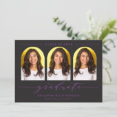 SIMPLE MODERNE ARCH SCRIPT GRADUCATION INVITATION (Debout devant)