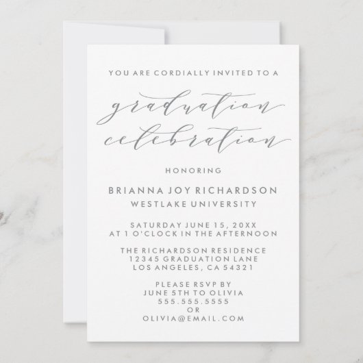 SIMPLE MODERNE ARCH SCRIPT GRADUCATION INVITATION (Dos)