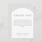 Simple moderne Arche gris clair Carte de remerciem (Devant / Derrière)