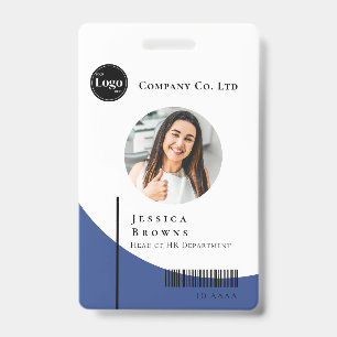 Simple Moderne Badge d'Identité Entreprise Bleu Pr