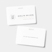 Simple Moderne Badge Nom de l'employé de l'entrepr (Avant & arrière)